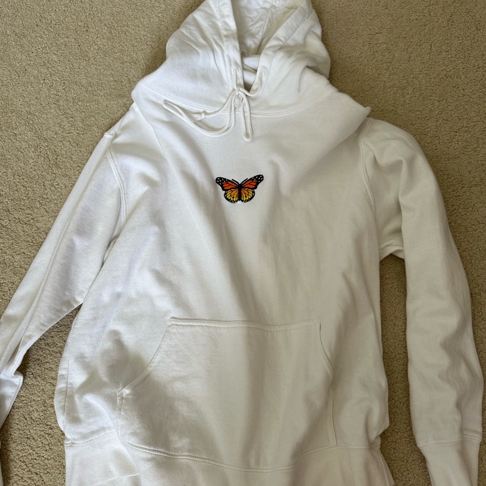 Brandy Melville White Butterfly Hoodie